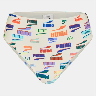 разпродажба,puma,дамски,облекла,размер,puma,high,waisted,printed,bikini,bottoms,womens,white,combo