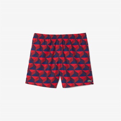 стоки,за,плуване,на,разпродажба,lacoste,printed,swim,shorts,red,ikl