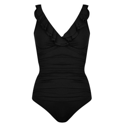 дамски,бански,костюми,lauren,by,ralph,lauren,ruffle,trim,one,piece,black