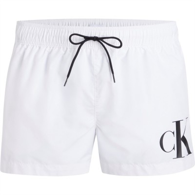 бански,гащета,мъжки,къси,панталони,calvin,klein,large,logo,swim,shorts,pvh,white,ycd