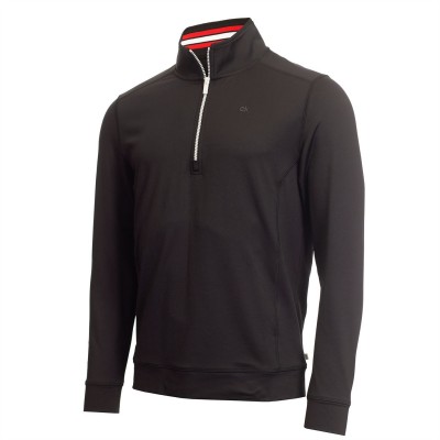 мъжко,горнище,с,цип,облекла,за,голф,calvin,klein,golf,orbit,half,zip,top,mens,black,red