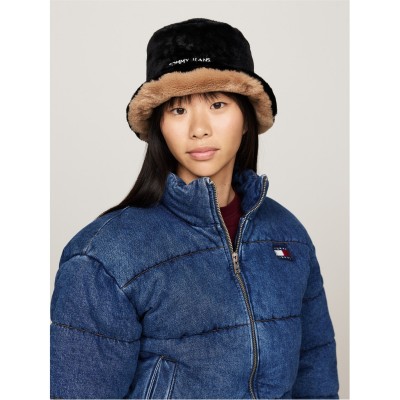 всички,шапки,tommy,jeans,linear,fur,bucket,hat,black,brown