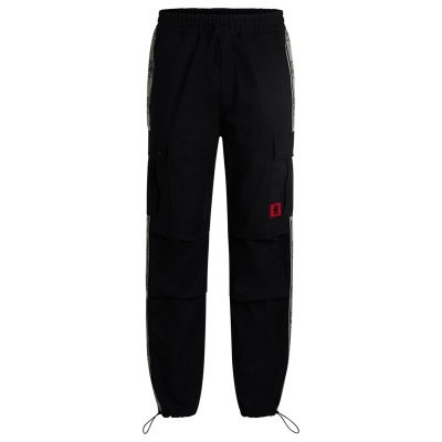 панталони,мъжки,панталони,тип,чино,hugo,x,rb,branded,tape,cargo,trousers,black,001