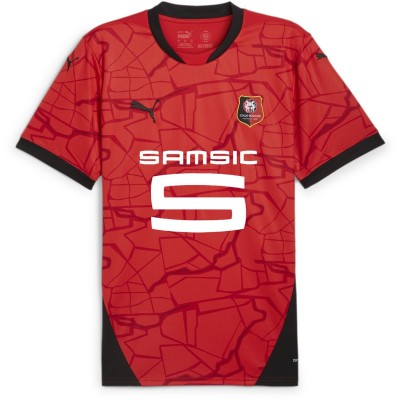 футболна,фланелка,puma,stade,rennais,home,shirt,2024,2025,adults,red