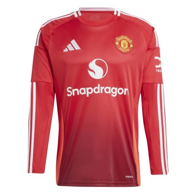 футболна,фланелка,английската,висша,лига,manchester,united,adidas,manchester,united,home,long,sleeve,shirt,2024,2025,adults,red