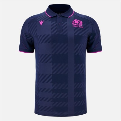 мъжка,блуза,с,яка,ръгби,облекла,ръгби,фланелки,macron,scotland,rugby,travel,polo,shirt,mens,navy,sky