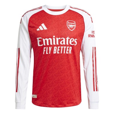футболни,фланелки,английската,висша,лига,adidas,arsenal,authentic,long,sleeve,kit,2025,2026,mens,red,white