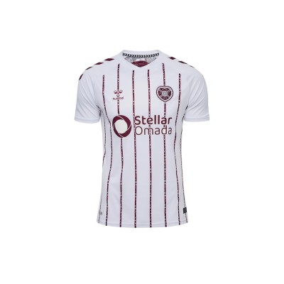 футболна,фланелка,футболни,фланелки,шотландска,висша,лига,hummel,hearts,away,shirt,2025,2026,adults,white,red