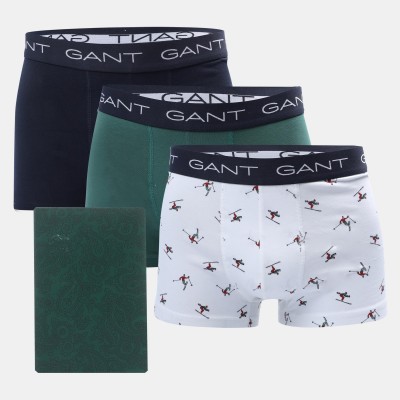 боксерки,мъжко,бельо,gant,3,pack,of,trunks,white