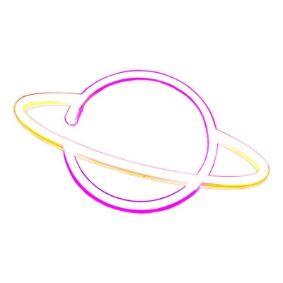 домашни,потреби,аксесоари,на,разпродажба,litely,planet,yellow,ring,neon,led,light,multi,format,an