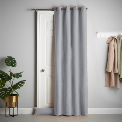 alan,symonds,velvet,chenille,ring,top,thermal,door,curtain,silver