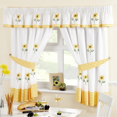 alan,symonds,sunflowers,unlined,pencil,pleat,kitchen,curtains,a,yellow,white