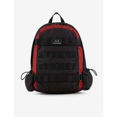 armani,exchange,backpack,black,red