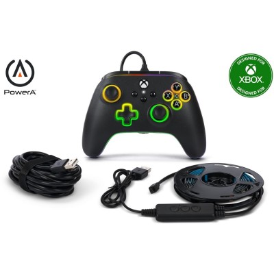 игри,и,технологии,аксесоари,на,разпродажба,powera,advantage,wired,controller,for,xbox,series,xs,with,lumectra,+,rgb,led,strip,black,black