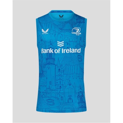мъжки,потник,ръгби,облекла,ръгби,фланелки,castore,leinster,training,vest,2025,mens,mid,blue,cer