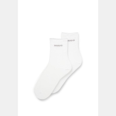 чорапи,дамски,чорапи,hugo,2,pack,of,quarter,length,socks,with,logo,details,white