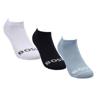 чорапи,дамски,чорапи,boss,3,pack,of,ankle,socks,with,contrast,logos,blue