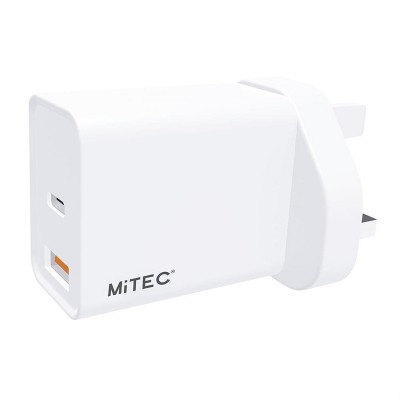 спортсдирект,аксесоари,mitec,mitec,18w,usb,c,&,usb,a,pd,mains,charger,white,merchandise