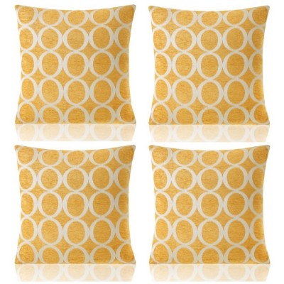 подаръци,и,играчки,alan,symonds,geometric,o,chenille,cushion,set,of,4,ochre