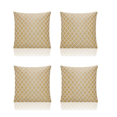 подаръци,и,играчки,alan,symonds,two,tone,geometric,jacquard,cushion,set,of,4,ochre