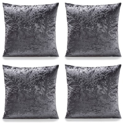 подаръци,и,играчки,alan,symonds,plain,crushed,velvet,cushion,set,of,4,charcoal