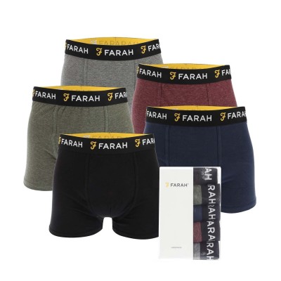 боксерки,мъжко,лятно,бельо,farah,bossert,5,pack,boxer,shorts,multi,colour