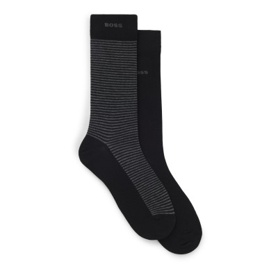 чорапи,мъжки,чорапи,boss,2,pack,striped,socks,black,001