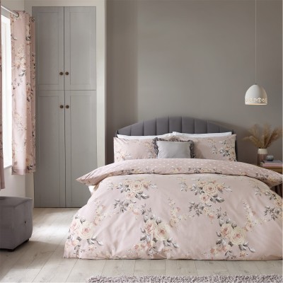 спално,бельо,и,комплекти,catherine,lansfield,floral,reversible,duvet,cover,set,blush,pink