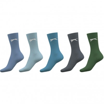 slazenger,5,pack,crew,socks,mens,size,7,11,colours