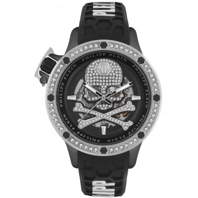 часовник,часовници,philipp,plein,mens,philipp,plein,plein,rich,automatic,watch,black,and,black,and,silver