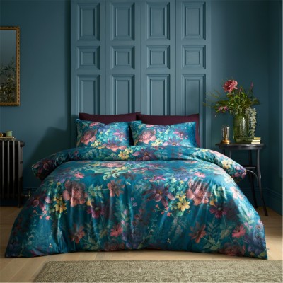 спално,бельо,и,комплекти,catherine,lansfield,by,cl,romantic,floral,duvet,cover,set,teal