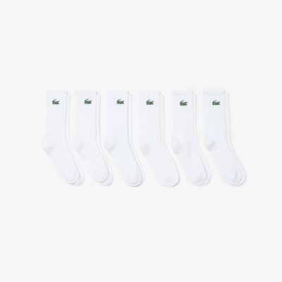 чорапи,за,училище,мъжки,чорапи,lacoste,6pk,sportcrw,sn00,white,001
