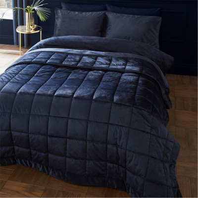 спално,бельо,и,комплекти,аксесоари,на,разпродажба,catherine,lansfield,matt,velvet,quilted,bedspread,navy