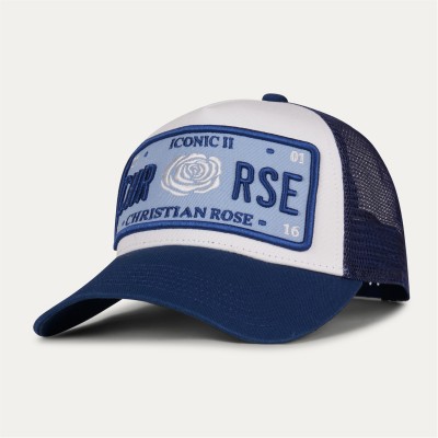 шапка,мъжки,шапки,и,ръкавици,christian,rose,iconic,ii,plate,trucker,cap,blue,white