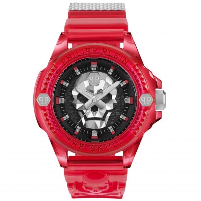 часовник,часовници,philipp,plein,mens,philipp,plein,the,and,kull,synthetic,watch,red,and,black,and,silver