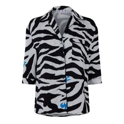 пижама,дамски,пижами,off,white,zebra,pyjama,shirt,white,black