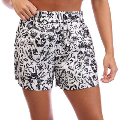къси,панталони,дамски,пижами,off,white,women's,tattoo,pyjama,shorts,white