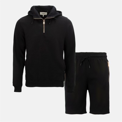 мъжки,екип,мъжки,горнища,размер+,firetrap,hood,shirt,and,short,set,mens,black