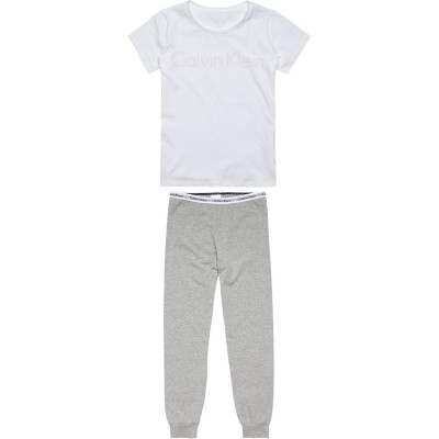 пижама,детски,облекла,calvin,klein,short,sleeve,knit,pj,set,white,grey,htr