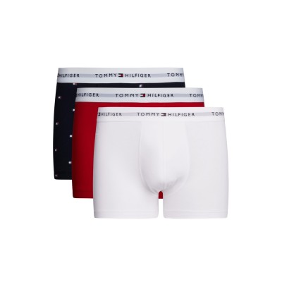 боксерки,мъжко,бельо,tommy,hilfiger,3,pack,signature,boxer,shorts3p,trunk,aop,wht,red,0w6