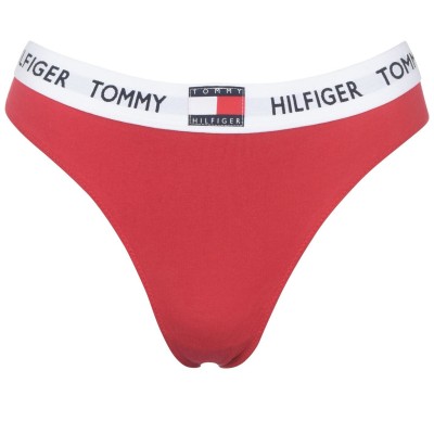 дамско,бельо,tommy,hilfiger,85,cotton,thong,tango,red,xcn