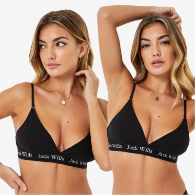 бюстие,дамско,бельо,jack,wills,biddstone,multipack,bralette,2,pack,black