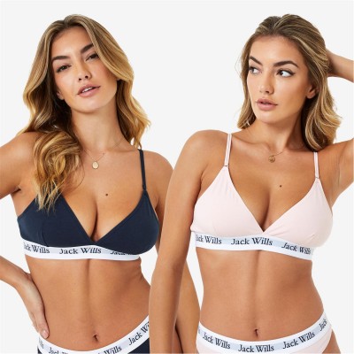 бюстие,дамско,бельо,jack,wills,biddstone,multipack,bralette,2,pack,pink,navy