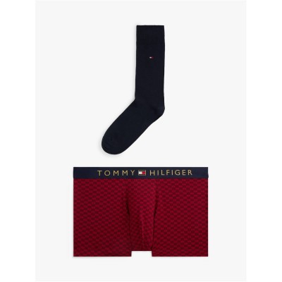 чорапи,мъжко,лятно,бельо,мъжко,бельо,tommy,hilfiger,gold,waistband,trunk,&,sock,set,red,navy