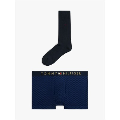 чорапи,мъжко,лятно,бельо,мъжко,бельо,tommy,hilfiger,gold,waistband,trunk,&,sock,set,navy,navy