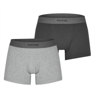 боксерки,мъжко,лятно,бельо,мъжки,летни,аксесоари,firetrap,2,pack,boxer,shorts,grey,greymarl