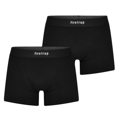 боксерки,мъжко,лятно,бельо,мъжки,летни,аксесоари,firetrap,2,pack,boxer,shorts,black,black
