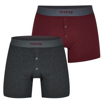боксерки,мъжко,лятно,бельо,firetrap,2,pack,boxers,grey,wine