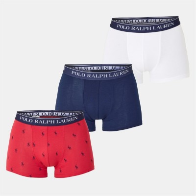 боксерки,аксесоари,на,разпродажба,мъжко,бельо,polo,ralph,lauren,men's,3,pack,cotton,trunks,red,aop,wht,nvy