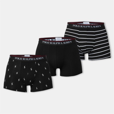 боксерки,аксесоари,на,разпродажба,мъжко,бельо,polo,ralph,lauren,men's,3,pack,cotton,trunks,blk,strp,aop